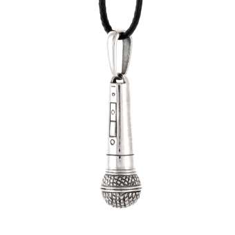 Кастомный кулон из серебра Crazy Silver Микрофон 011-018