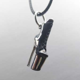 Кастомный кулон из серебра Crazy Silver Ботинок Pole Dance Black 012-035
