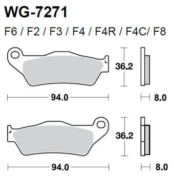 Тормозные колодки WRP WG-7271-F4 (LMP271 OR FDB2018 / FA181 / FA245)