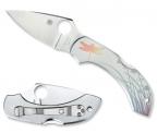 Spyderco Dragonfly, Stainless handles Tattoo, VG-10 Steel, Plain-1