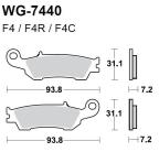 Тормозные колодки WRP WG-7440-F4 (LMP440 OR FDB2219 / FA450)-2