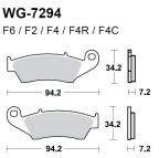 Тормозные колодки WRP WG-7294-F4 (LMP294 OR FDB892 / FA185)-2