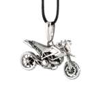 Кастомный кулон из серебра Crazy Silver Мотоцикл Ducati Hypermotard 019-007-1