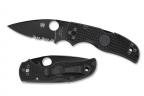 Складной нож Spyderco Native 5, Black FRN Handle, CPM-S30V, Black Blade, Part Serrated-1