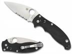 Spyderco Manix 2, Black G-10 Handle, CPM-S30V, Part Serrated-1