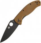 Складной нож Spyderco Tenacious, Brown G10 Handle, Black Blade, Plain-1