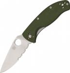 Складной нож Spyderco Tenacious, Green G10 Handle, Part Serrated-1