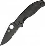 Складной нож Spyderco Tenacious, Carbon Fiber Handle, Black Blade, Part Serrated-1