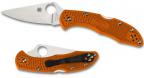 Складной нож Spyderco Delica 4, Flat Ground, VG10 Satin Plain Blade, Orange FRN Handles-1