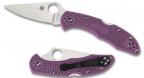 Складной нож Spyderco Delica 4, Flat Ground, VG10 Satin Plain Blade, Purple FRN Handles-1