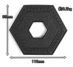 Чугунная подставка IWACHU под чайник 9,5х11см. (шестиугольник, черный)-3